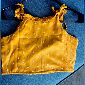 Ruffle mustard yellow ready to wear saree